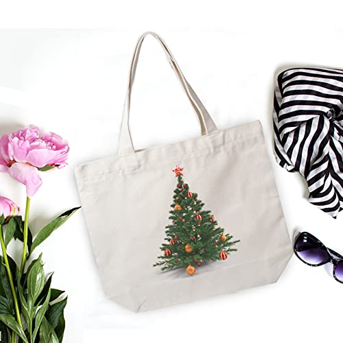 Acoavo Canvas Tote Bags With Zipper 4 Pcs Bulk Tote Bags With Handle 13.3 × 15.7 Inch Large Reusable Shopping Cloth Bags For Groceries Foldable, Washable Unbleached Grocery Tote Bag White #TOP4