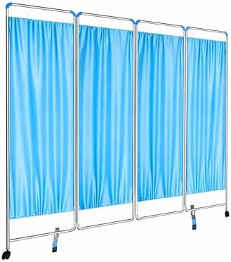 Heavy-Duty Foldable Medical Privacy Screen on Wheels - Portable 4-Panel Room Divider for Hospitals, Clinics, and Offices - Mobile Privacy Solution for Patient Care