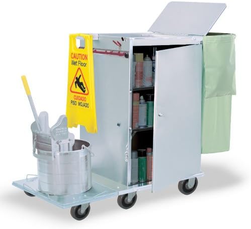 Royce Rolls Stainless Steel Super-Wide Folding Janitor Housekeeping Cleaning Cart - #F2436-04E