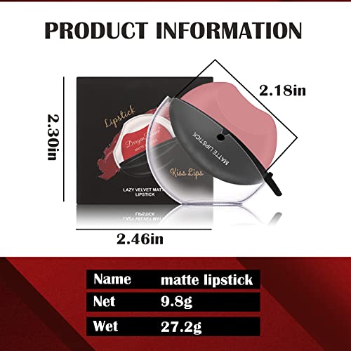 Dageda 3 Colors Matte Lipstick Set, Matte Velvet Lipstick Lip Shape Lazy Lipstick, Long Lasting High Pigmented Non-Stick Cup Lip Gloss, Waterproof Easy To Color Lipstick Lazy Lip Makeup(Color A) #TOP6