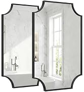 Pocetry 2-Pack Matte Black Mirrors for Bathroom Sink, 24"x36" Bathroom Vanity Mirrors for Over Si...