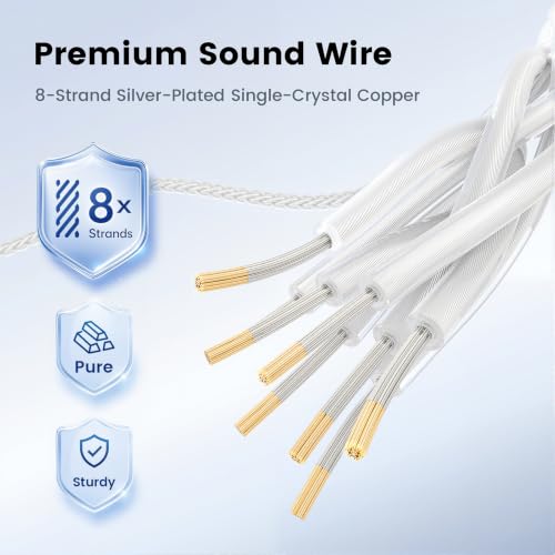 VUM USB-C à 3.5mm Casque Jack Hi-Res DAC & AMP Adaptateur audio double puce 32 Bit/384kHz DAC,CX31993&MAX97220 Chipset,8N OCC Câble plaqué argent,24K Connecteur plaqué or,TTRS HD Mic Entrée prise en charge