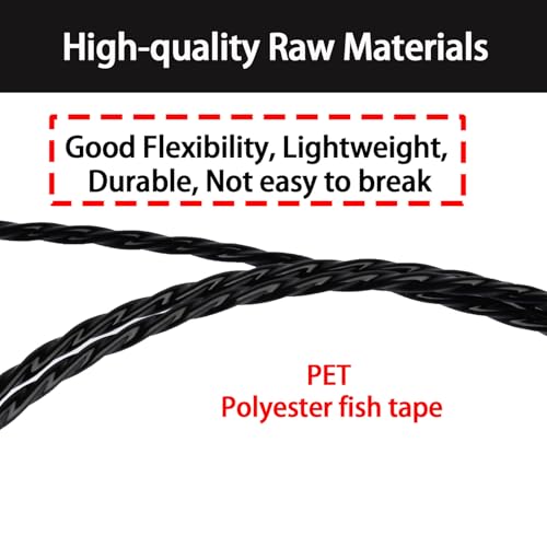 Tiandirenhe Kabeleinziehhilfe 30m x 4.5 mm mit 6 Adaptern, Flexible Einziehfeder und Zugdraht für Leerrohre, Langlebige Kabel Einzugshilfe für Elektroarbeiten – Hochwertige Einziehspirale (Schwarz)