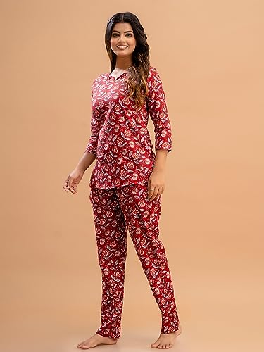 Image of feranoid Women Full Sleeves Cotton Nightsuits
