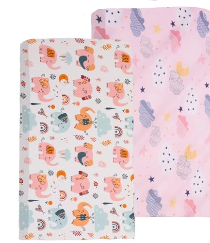 Lenzuola con angoli per lettino da neonati 120 x 60 100% cotone - Lenzuolo per lettino per bambini completamente elasticizzato e traspirante di facile manutenzione - Lenzuola per letto junior