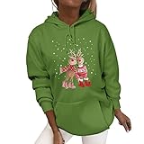Rentier Druck Weihnachten Weihnachtspulli Kawaii Damen Pullover Sweatshirt Weihnachtspullover Langärm Freizeit Gemütliche Outwear Bequeme Übergröße Schneemann Winterjacke Langarmshirt