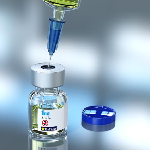 KSIITEKSLAB Ks-Tek Sterile Empty Vials with Self Healing Injection Port,with Aluminum plastic Cap,Sterile Package (1ml Clear,10)