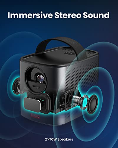 Outdoor Projector, Anker Nebula Mars Ii Pro 500 Ansi Lumen Portable Projector, Native 720P, 40-100 Inch Image Tv Projector, Movie Projector With Wifi And Bluetooth, 3Hr Video Playtime, Watch Anywhere #TOP3