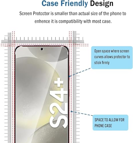 Image of Uyiton SHILD (Pack of 2) Tempered Glass Screen Protector for Samsung Galaxy S24 Plus | 9H Hardness | HD Clarity | Anti-Scratch | 100% Fingerprint Unlock Support | Case Friendly | Easy Installation Kit