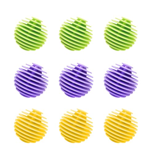 9 Stück Waschball für Waschmaschine Wiederverwendbare Dryer Balls Waschbälle Waschkugel Trocknerbälle für Wäschetrockner Wäschebälle Gummi -Waschkugeln Reduzieren Falten und Klammer