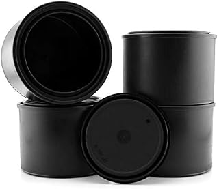 Pint Size Black Plastic Paint Cans (4-Pack); ½ Liter All Plastic Cans