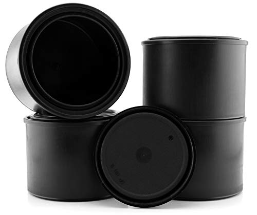 Pint Size Black Plastic Paint Cans (4-Pack); ½ Liter All Plastic Cans