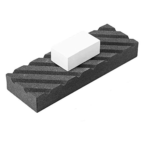 Glakyur - Juego de piedras para aplanar de doble grano grueso y fino - aplanador de piedras de afilar - fijador de piedra para afilar con ranuras