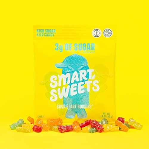 Smartsweets Sour Blast Buddies, Candy With Low Sugar 3G, Low Calorie 100, Net Carb 12, Plant Based, Gluten Free, No Artifical Colors Or Sweeteners 1.8 Oz Bags (Pack Of 6) #TOP5