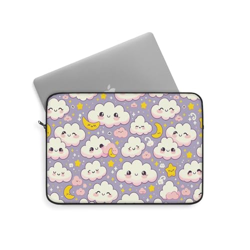 Funda para portátil de 13" que evita arañazos con diseño Kawaii Moon & Clouds multicolor 2
