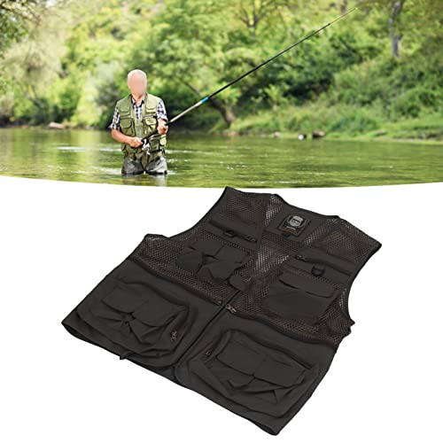 Colete de Fotografia Colete de Pesca Multibolsos Leve de Secagem Rápida Fechamento Com Zíper Respirá