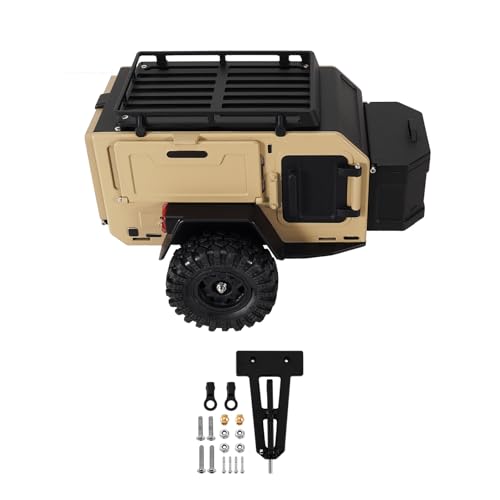 INJORA Off-Road Camping Trailer for 1/18 1/24 RC Crawlers TRX4M SCX24 Upgrade(Sandy Taupe) by INJORA - Image 2
