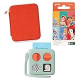 PACK YOTO MINI : comprend le lecteur audio enfant Yoto Mini (2024), Les Classiques Disney : Volume 1 (en français), une Adventure Jacket (housse de protection) Vert d’eau, et un porte-cartes orange.