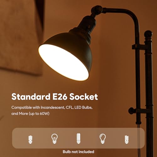 Image of VONLUCE Rustic Desk Lamp, Adjustable Industrial Table Lamp for Home Office