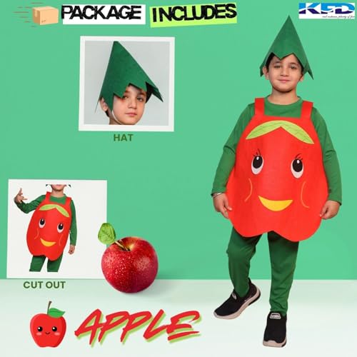 Image of Kaku Fancy Dresses Fruit and Vegetable Costume Paper Cutout with Cap For Kids | Healthy Food Costume For Boys & Girls (Tracksuit Not Included)