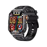 Yanmis Reloj Inteligente, Reloj Inteligente HD de 2,0 Pulgadas para Hombres y Mujeres, con Monitor de Sueño, Podómetro, Linterna LED, Llamada BT, Más de 100 Modos Deportivos, Rastreador (Black)