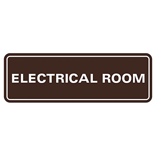 All Quality Standard Electrical Room Sign - Dark Brown - Large (1 Pack)
