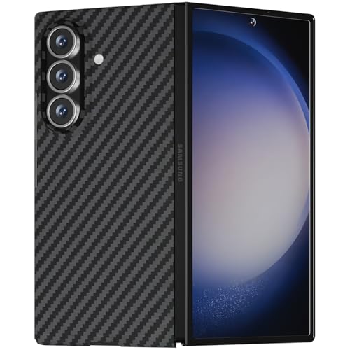 X-level Coque Compatibile avec Samsung Galaxy Z Fold 7, 0.35mm Slim Case Ultra Mince Housse de Protection Anti-Rayures Fibre Carbone Texture Hard Cover Etui...