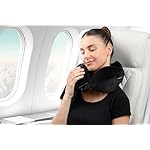 Brookstone Neck Travel Pillow - Lightweight Contoured Memory Foam Stuffable Travel Neck Pillow for Sleeping, Car, & Airplane, Size One Size, Black - Image 2