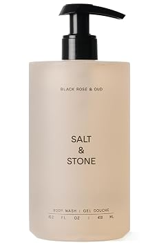 Salt & Stone Body Wash for Women & Men, Black Rose & Oud 15.2 fl oz