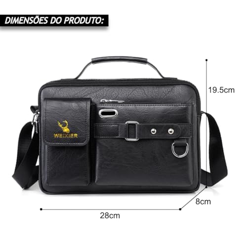 TOKSHOP Maleta Executiva Masculina Transversal em Couro PU Resistente Bolsa Social Carteiro Mensagei