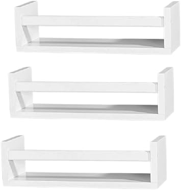 Optimal Products Set Of 3 Wooden Spice Rack Ikea Shelf Bekvam Jar Storage New Wall Aspen Book Mounted Holder Bekv m 40cm Sealed Kitchen Nursery Book Holder Kids Shelf Storage Organisation White