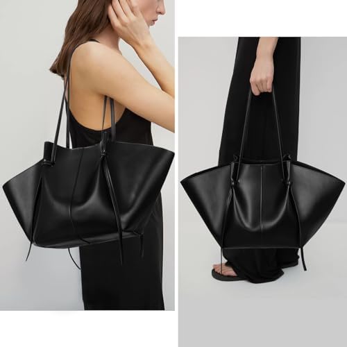 ACUYE Lederen draagtas voor vrouwen werk draagtas top handvat tas luxe hobo handtas Y2K portemonnee met verstelbare riem, Zwart kunstleer, 6 3/4 ACUYE Lederen draagtas voor vrouwen werk draagtas top handvat tas luxe hobo handtas Y2K portemonnee met verstelbare riem, Zwart kunstleer, 6 3/4