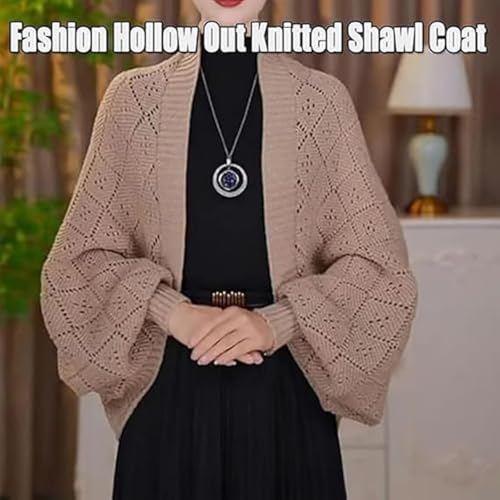 Women's Knitted Shawl Coat - Lightweight Slouchy Hollow Out Open Front Cardigan, Casual Cover-up Wrap for Beach & Everyday2