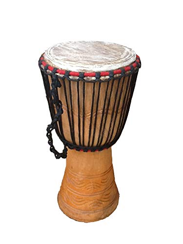 Véritable Djembé africain avec gratuit tambour Cosse Tête à Tête (23 cm 22,9 cm, 52 cm de hauteur) Cover