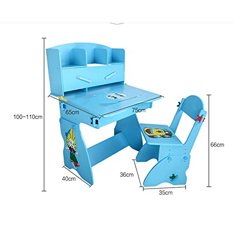 studiebalie Children's Study Desk boekenkast combinatie schrijftafel en stoel set primaire school bureau meisje mannelijk bureau en stoel Slaapkamer met laden (Color : Pink) - Afbeelding 3
