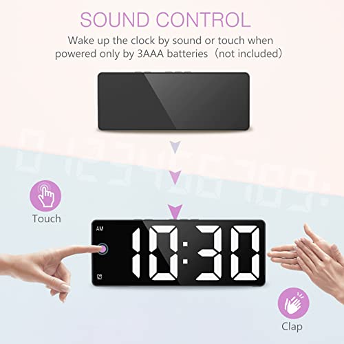 Digital Alarm Clock, Dual Alarm Clocks For Bedroom, 6.5‘‘ Led Alarm Clock For Kids, Elderly, Home, Office #TOP3