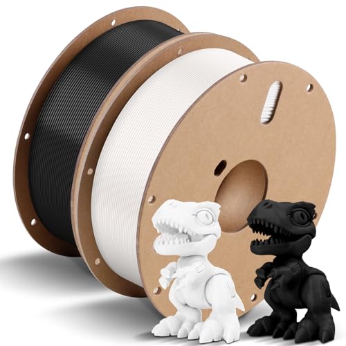 ANYCUBIC High Speed 3D Printer Filament 1.75mm, Up to 10X Faster,Rapid PLA Filament with High Prints Quality, Accuracy +/- 0.02mm, Print with FDM 3D Printer,2 Pack 1KG Reusable Spool,Black+W