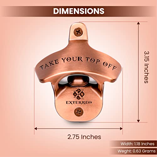 Magnetic Bottle Opener Wall Mounted - Beer Bottle Opener By Exterreo Unique And Funny Wall Mount Bottle Opener Magnetic - Catches The Caps Everytime For Easy Opening With One Hand As Seen On Tv #TOP5