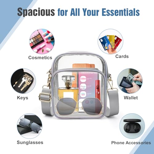 COROMAY Clear Purse for Women, Clear Bag Stadium Approved, Transparent Crossbody Bag3