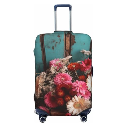 Travel Luggage Cover Rustic Flowers Suitcase Protector Elastic Washable Stretch Suitcase Protector Anti-Scratch Travel Suitcase Cover Fit 18-32 Inch Luggage
