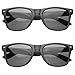 zeroUV - Super Hipster Trendy Urban Matte Black Rubber Finish Horn Rimmed Sunglasses (2-Pack)
