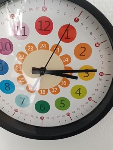 Horloge Apprentissage Enfant Horloge Murale Enfants 20 Cm - Sans Bruit Tic- Tac - Apprentissage Heure - Chambre Enfant éducative éducation Heure Maternelle