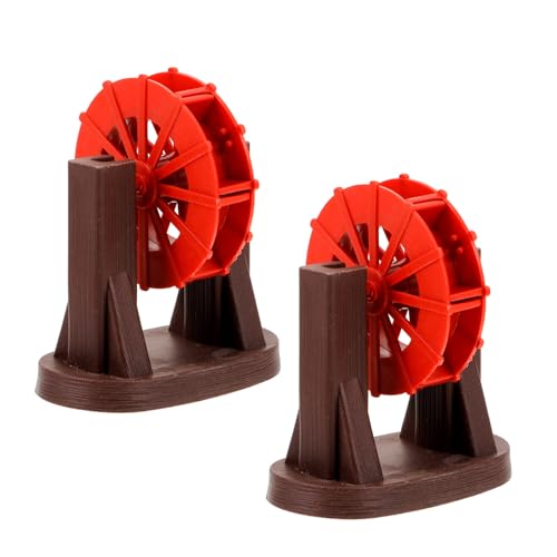 TOYANDONA 2pezzi Ruota Idraulica per Acquario Decorazione Oggetto di Scena Forma di Mulino Vento Elemento Paesaggio Acquatico per Acquari da Tavolo