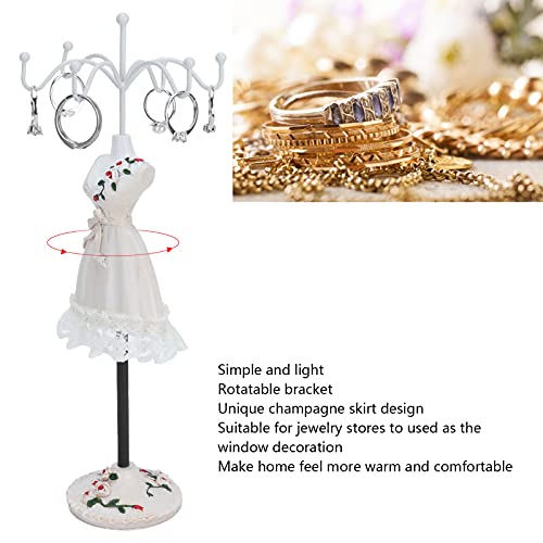 Necklace Stand Jewelry Organizer Display Stand Jewelry Holder Jewelry Stand Display Earrings Necklace Storage Polyresin Doll Holder with Rotatable Bracket Free Standing Necklace Holder Display(#1) - Image 2
