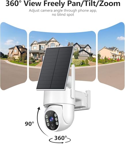 Image of 2K Security Camera System, 5GHz&2.4GHz WiFi Solar Wireless Cameras for Home Security, Wire-free Installation, AI Detection, Two-way Audio, Mobile alerts, SD /Cloud Storage, Color Night Vision, 4 Packs