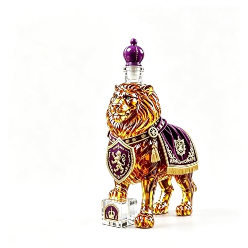 Royal Lion Whisky Decanter, 3D Crown Bottle Shaped Bar Decor
