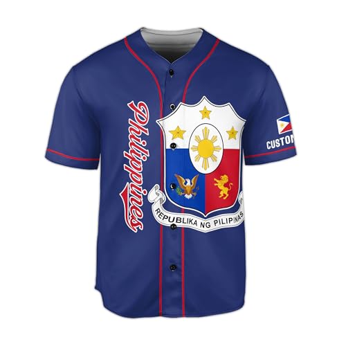 Philippines Jersey Baseball, Personalized Philippines Baseball Jersey Men miniatura 4