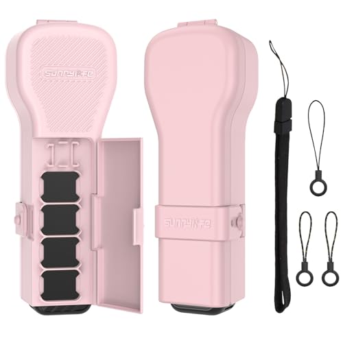 Funda para DJI Osmo Pocket 4/3 rígida rosa con ranuras para filtros
