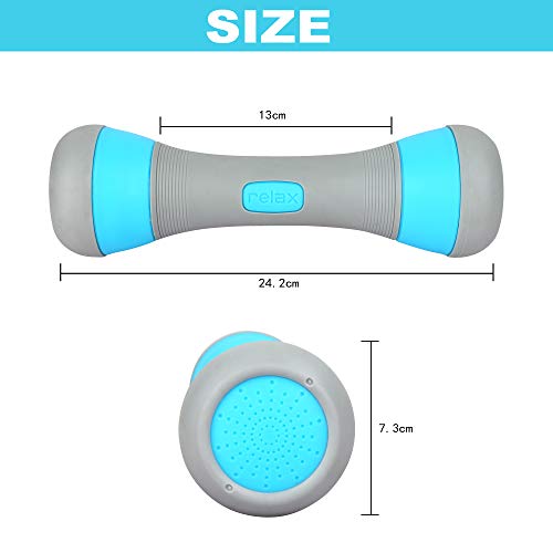 Image of ZhaoCo Adjustable Dumbbells Weights Home Gym Fitness Dumbbell Set for Women Men Kids, Neoprene Comfortable Grip 1kg 1.5kg 2kg Pair - Blue
