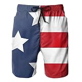SIEHYCAKE Mens Swim Trunks Quick Dry Swimwear American Flag Mens Beach Board Shorts with Mesh Lining